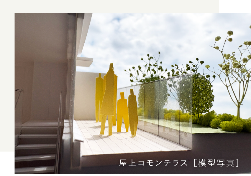 屋上の緑化コモンテラス